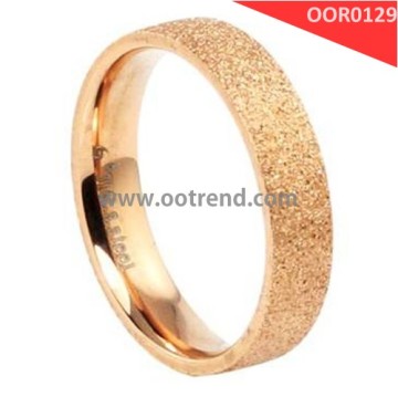 Bling bling plain rose gold ring gay wedding ring