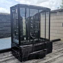 Cabine de duche a vapor com porta deslizante de vidro temperado