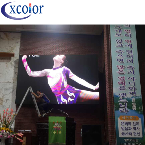 Kualitas tinggi P3.91 Gereja Indoor Led Display Wall