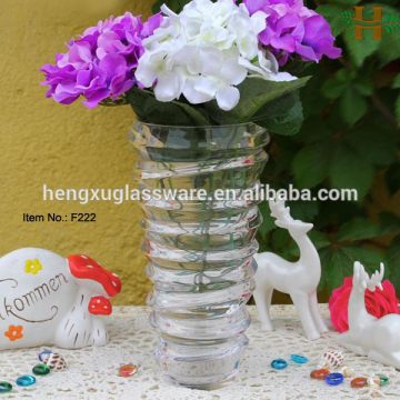 V-shape Glass Flower Vase, Sprial Glass Vase