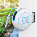 Retractable Hose Reel, 180° Swivel Bracket Wall-Mounted, Garden Water Hose Reel with 8-Pattern Nozzle, Automatic Rewind, Lock at