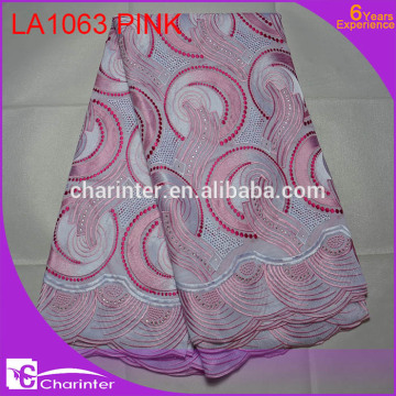 voile lace heavy lace african lace fabric swiss cotton voile lace cotton embroidery lace LA1063 pink