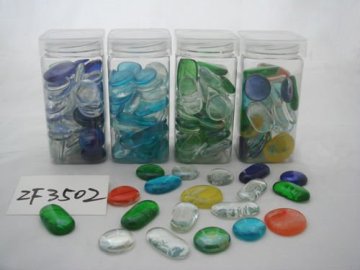 round and long galss beads