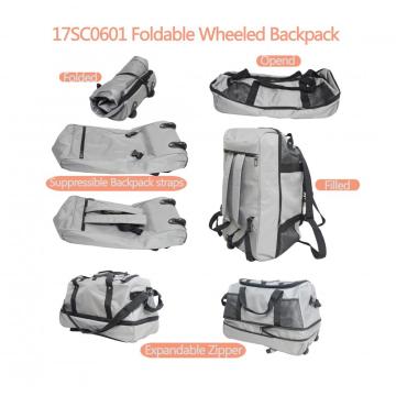 Foldable Rolling Duffle Bag with Backpack