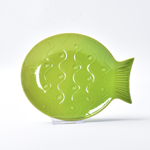 Hushållsmat bordsfisk fiskform anpassad tallrik keramik