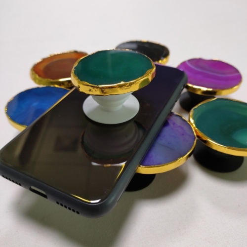 Mini soquete de telefone de borda dourada com borda dourada