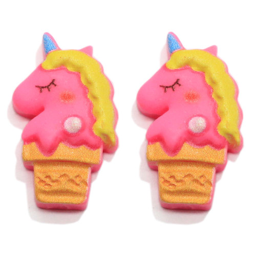 Cute Horse Ice Cream Resina Flatback Cabochons Cartoon Slime Charms Miniature Dollhouse Cupcake Ornamenti Scrapbooking FAI DA TE