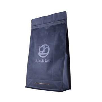 Biodegradable block bottom black coffee bag