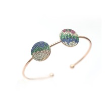 925 Sterling Silver Colorful Design Bangle