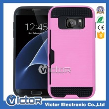 High quality laser design mobile card holder case for Samsung Galaxy S7