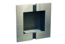 Modern Stainless Steel Bio Ethanol Fireplace Quadra Unum Wall Mount