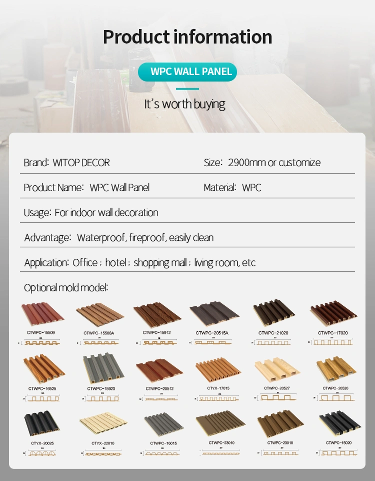 China Wholesale 195mm Interior Decorative WPC Ceiling Tiles PVC Wood Composite Wall Panels