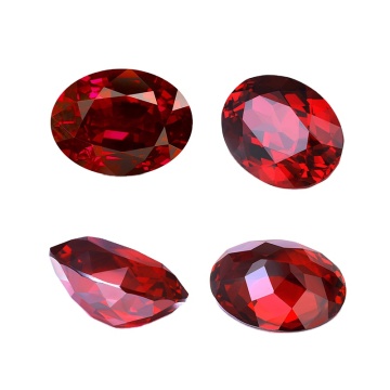 Lab Grown Ruby Oval Cut Hydrothermal GRC Certified Red Gemstone