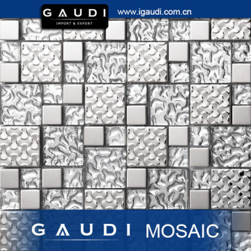 silver round metal mosaics tile flooring