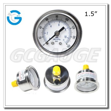 High quality stainless steel brass internal manometer pressure gauge
