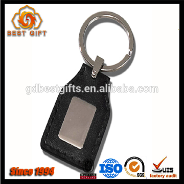 Custom logo embossed genuine leather car keychain