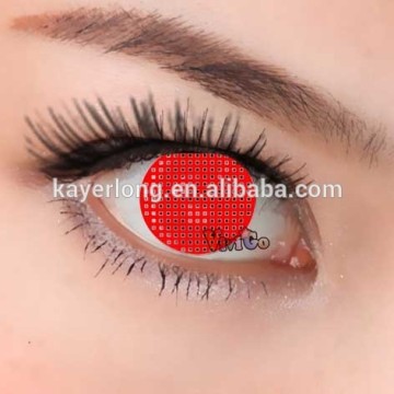 CL239 funky eyes COSPLAY color contact lenses RED MESH