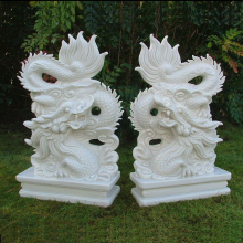 Hebei factory carved white marble stone dragon statue sculpture