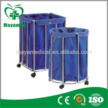 MY-R067 Medical Stainless steel dirty clothes bag trolley/garbage trolley