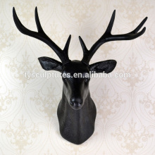 Life size wall decoration metal casting deer bronze animal head sculpture for home