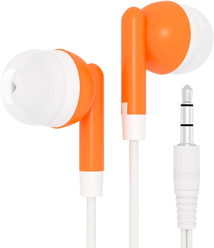 Orange disposable earphone