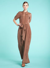 Adults Long Women Jumpsuits And Rompers With Blet , Short Sleeve