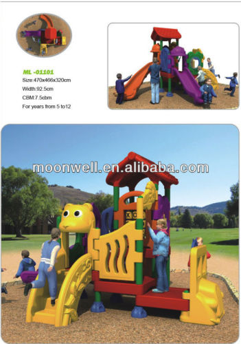 Commercial outdoor playground toys used for kids, swings and slides for outdoor