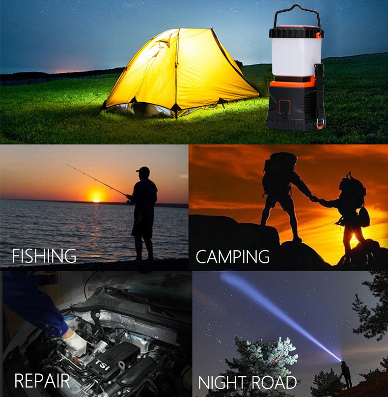 High Lumen 1000LM Power Bank Camping Lantern 5 Light Modes Water-Resistant  IPX6  Emergency Lamp LED Rechargeable  Camping Light