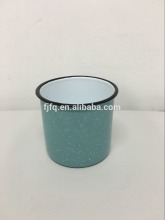 White Speckle Enamel Mug Candle Holder