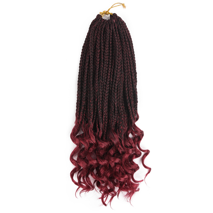 Julianna 14 18 24 inches synthetic box crochet hair braid for black women box braids curly end braid hair