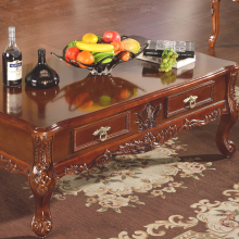 Home furniture classical carved tea table wooden vintage coffee table