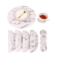 Custom Waterproof Silicone Marble Round Placemats