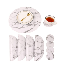 Custom Waterproof Silicone Marble Round Placemats