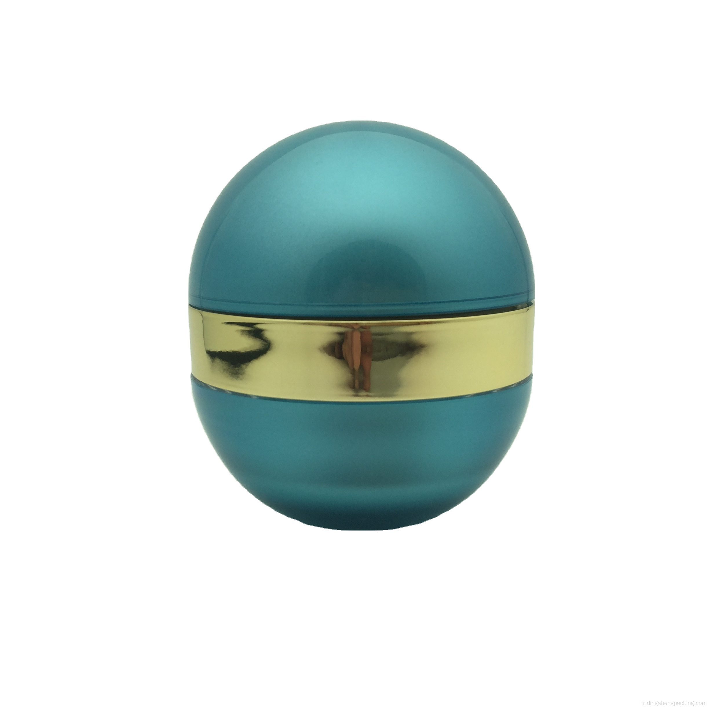 Green Luxury Oval Ball Forme Jar d'emballage cosmétique intégré pour la crème de jour et de nuit