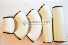 Ceramic lined boom pipe for concrete pumps