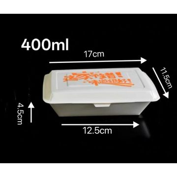 400ml Orange Disposable Clamshell Paper Lunch Box