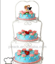 Triple tiers decorative wedding cake display holder