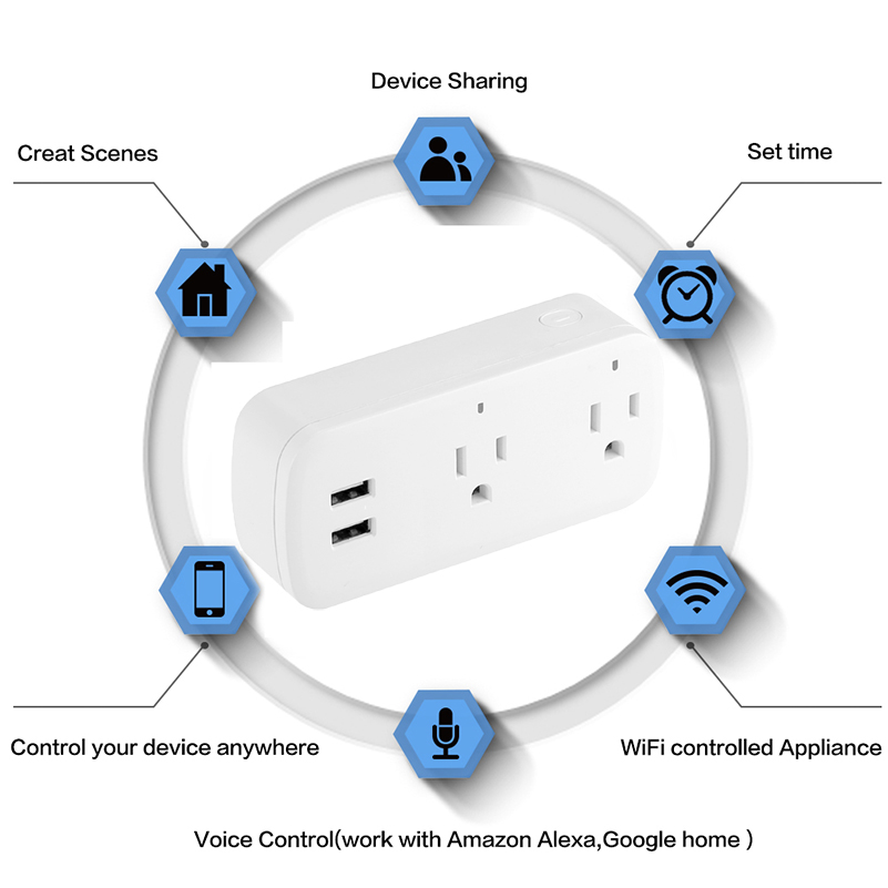 240V Alexa Mini Wifi Wall Socket US Smart Plug Amazon Alexa Smart Plug