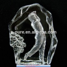customized golf player engrave crystal iceberg