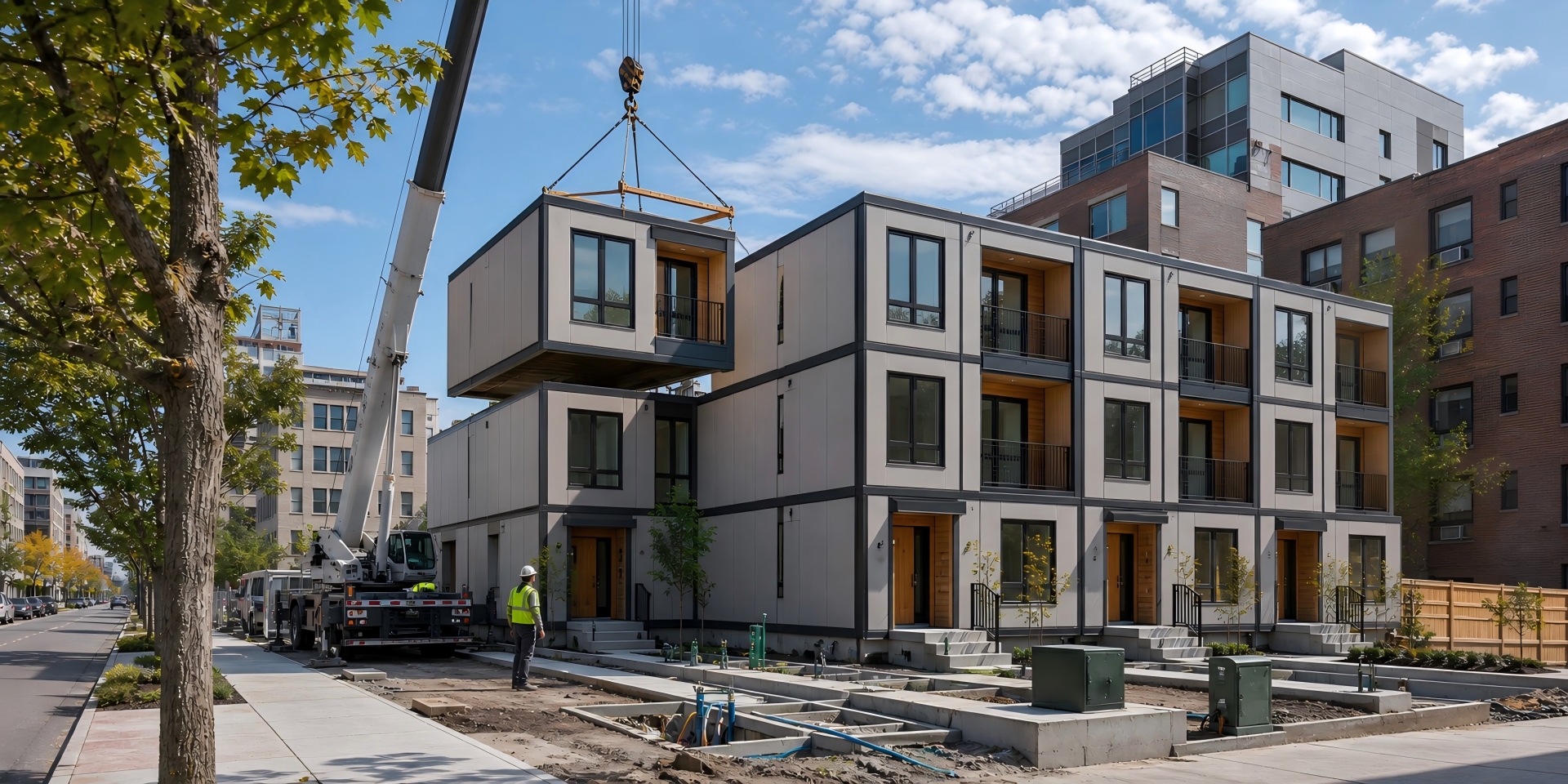instalación-de-relleno-urbano-de-casas-modulares modular-homes-urban-infill-installation