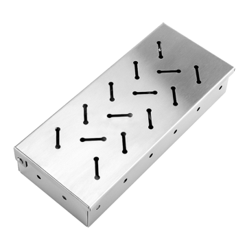 Portable Stainless steel Flavor Wood Chip Grill Tool BBQ Smoker Box on Gas Grill for Outdoor Camping Picnic