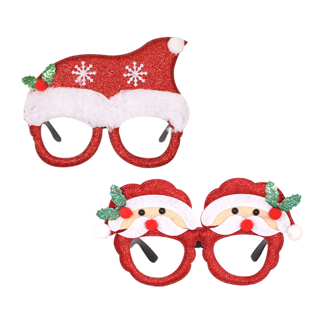 Novelty Christmas Party Gift Decoration Glitter Christmas Plastic Party Glasses For Kids