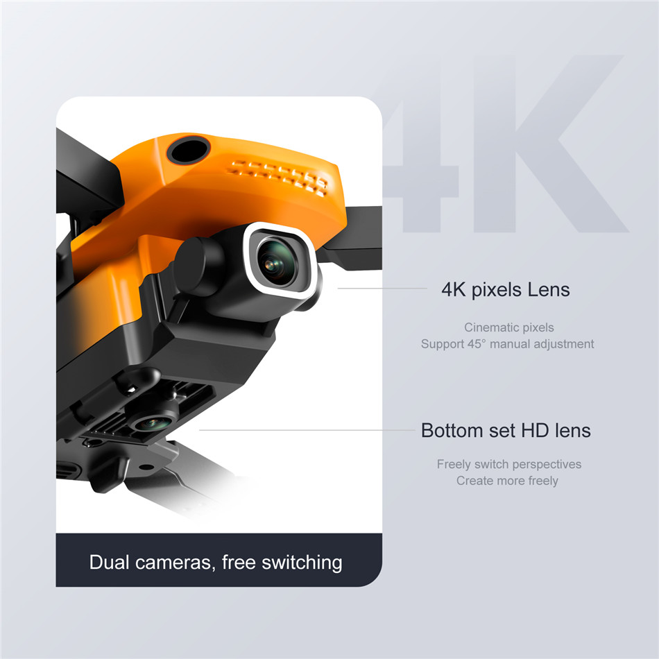 Customizable camera drone KY907 4K Obstacle avoidence dual camera drone Gesture Photos and 50x zoom drone quadcopter