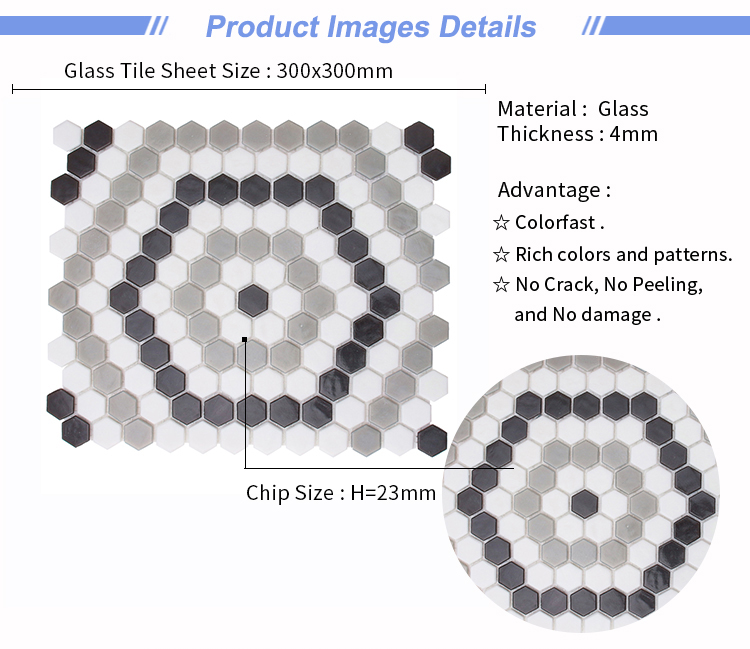 Three-dimensional glass mosaic tiles