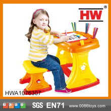 Hot Selling Plastic 2 In 1 Kids Cartoon Study Table And Chair