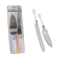 Cake Accessories Acrylic Stainless Steel Crystal Handle Wedding Cake Knife and Server Set
