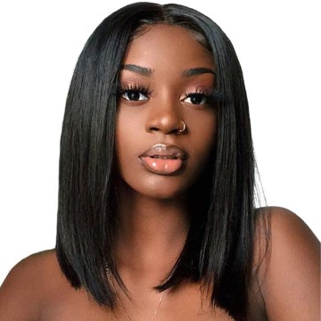 New Arrival  Full Cuticles Aligned Brazilian Virgin Human Hair Short BOB Lace Frontal Wig, Silky Straight Full Lace BOB Wigs