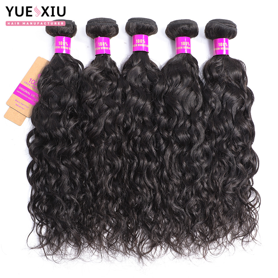 Hair bundles water wave 10A 12A hair weft vendor lace frontal deep wave wig body straight hair closure