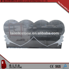Alibaba hot selling honed black granite double grave headstone