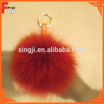 Handbag Keychain Fox Fur Pom Poms